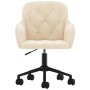 Silla de oficina giratoria de terciopelo color crema de , Sillas de oficina - Ref: Foro24-344876, Precio: 99,22 €, Descuento: %