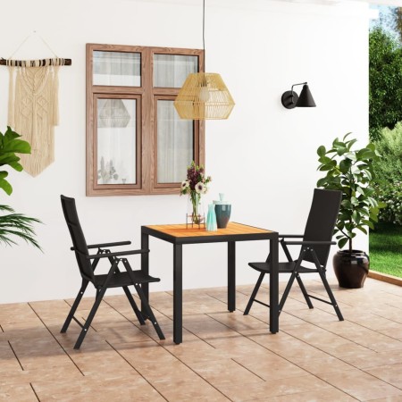 Juego de comedor para jardín 3 piezas negro y marrón de , Conjuntos de jardín - Ref: Foro24-3060052, Precio: 287,99 €, Descue...