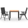 Juego de comedor para jardín 3 piezas negro y marrón de , Conjuntos de jardín - Ref: Foro24-3060052, Precio: 287,99 €, Descue...