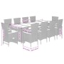 Set de comedor jardín 11 pzas con cojines ratán sintético negro en Conjuntos de jardín | Comprar online en Foru.es