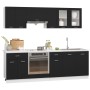 Juego de muebles de cocina 8 piezas madera de ingeniería negro de , Armarios de cocina - Ref: Foro24-3067648, Precio: 496,12 ...