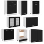 Juego de muebles de cocina 8 piezas madera de ingeniería negro de , Armarios de cocina - Ref: Foro24-3067648, Precio: 496,12 ...