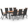 Juego de comedor de jardín 9 piezas aluminio negro de , Conjuntos de jardín - Ref: Foro24-3070630, Precio: 874,01 €, Descuent...