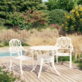 Mesa y sillas de bistró 3 piezas aluminio fundido blanco de , Conjuntos de jardín - Ref: Foro24-3070576, Precio: 554,46 €, De...