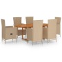 Juego de comedor de jardín 7 piezas ratán sintético beige de , Conjuntos de jardín - Ref: Foro24-3070768, Precio: 1,00 €, Des...