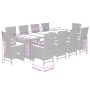 Set de comedor jardín 11 pzas con cojines ratán sintético negro en Conjuntos de jardín | Comprar online en Foru.es