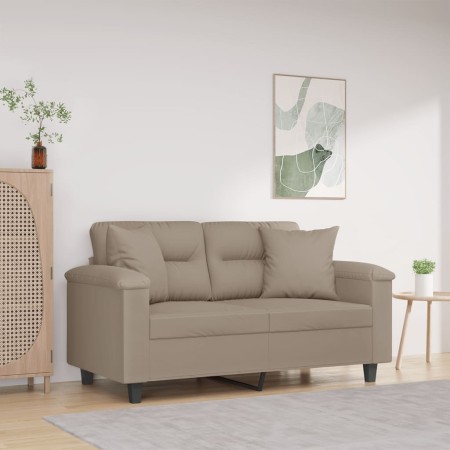 Sofá de 2 plazas con cojines tela microfibra gris taupe 120 cm de , Sofás - Ref: Foro24-3200965, Precio: 249,55 €, Descuento:...