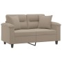 Sofá de 2 plazas con cojines tela microfibra gris taupe 120 cm de , Sofás - Ref: Foro24-3200965, Precio: 249,55 €, Descuento:...