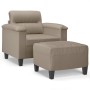 Sillón con taburete tela de microfibra gris taupe 60 cm de , Sofás - Ref: Foro24-3201225, Precio: 222,37 €, Descuento: -5%%