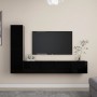 Set de muebles de salón TV 4 pzas madera de ingeniería negro de , Muebles TV - Ref: Foro24-3078779, Precio: 144,79 €, Descuen...