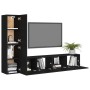 Set de muebles de salón TV 4 pzas madera de ingeniería negro de , Muebles TV - Ref: Foro24-3078779, Precio: 144,79 €, Descuen...