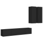 Set de muebles de salón TV 4 piezas madera de ingeniería negro de , Muebles TV - Ref: Foro24-3078791, Precio: 172,20 €, Descu...