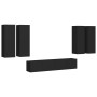Set de muebles de salón TV 6 piezas madera ingeniería negro de , Muebles TV - Ref: Foro24-3078785, Precio: 253,82 €, Descuent...