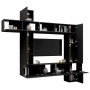 Set de muebles de salón TV 8 piezas madera ingeniería negro de , Muebles TV - Ref: Foro24-3078843, Precio: 452,14 €, Descuent...