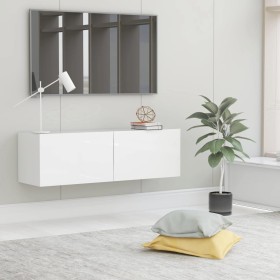 Mueble TV madera contrachapada blanco brillante 100x30x30 cm de , Muebles TV - Ref: Foro24-801487, Precio: 106,25 €, Descuent...