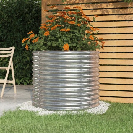 Jardinera de acero recubrimiento en polvo plateado 80x80x68 cm de , Maceteros y jardineras - Ref: Foro24-318862, Precio: 44,3...