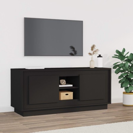 Mueble de TV madera contrachapada negro 102x35x45 cm de , Muebles TV - Ref: Foro24-819861, Precio: 66,43 €, Descuento: %