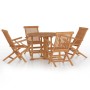 Set de comedor de jardín plegable 5 pzas madera maciza de teca de , Conjuntos de jardín - Ref: Foro24-3096572, Precio: 629,28...
