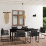Juego de comedor para jardín 7 piezas negro de , Conjuntos de jardín - Ref: Foro24-3099081, Precio: 617,05 €, Descuento: %