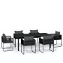 Juego de comedor para jardín 7 piezas negro de , Conjuntos de jardín - Ref: Foro24-3099081, Precio: 617,05 €, Descuento: %