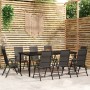 Juego de comedor para jardín 9 piezas negro de , Conjuntos de jardín - Ref: Foro24-3099106, Precio: 653,39 €, Descuento: %