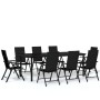 Juego de comedor para jardín 9 piezas negro de , Conjuntos de jardín - Ref: Foro24-3099106, Precio: 653,39 €, Descuento: %
