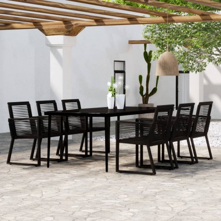 Juego de comedor de jardín 7 piezas negro de , Conjuntos de jardín - Ref: Foro24-3099159, Precio: 640,80 €, Descuento: %
