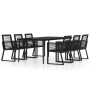Juego de comedor de jardín 7 piezas negro de , Conjuntos de jardín - Ref: Foro24-3099159, Precio: 640,80 €, Descuento: %