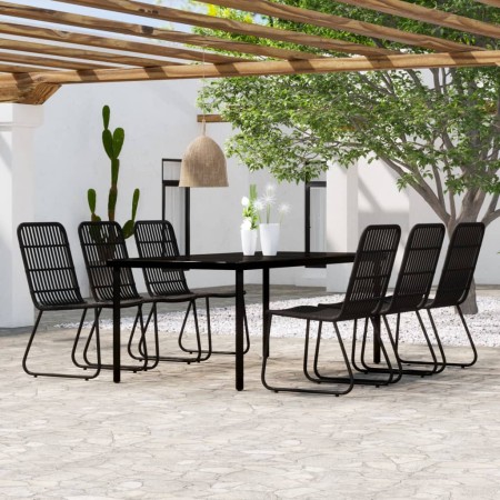 Juego de comedor para jardín 7 piezas negro de , Conjuntos de jardín - Ref: Foro24-3099171, Precio: 881,42 €, Descuento: %