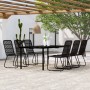 Juego de comedor para jardín 7 piezas negro de , Conjuntos de jardín - Ref: Foro24-3099171, Precio: 881,42 €, Descuento: %