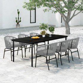 Juego de comedor de jardín 7 piezas ratán sintético gris de , Conjuntos de jardín - Ref: Foro24-3099237, Precio: 733,07 €, De...