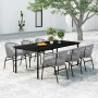 Juego de comedor de jardín 7 piezas ratán sintético gris de , Conjuntos de jardín - Ref: Foro24-3099237, Precio: 733,07 €, De...