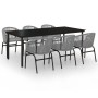 Juego de comedor de jardín 7 piezas ratán sintético gris de , Conjuntos de jardín - Ref: Foro24-3099237, Precio: 733,07 €, De...