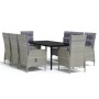 Juego de comedor de jardín 9 piezas gris y negro de , Conjuntos de jardín - Ref: Foro24-3099364, Precio: 1,00 €, Descuento: %