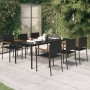 Juego de comedor para jardín 7 piezas negro de , Conjuntos de jardín - Ref: Foro24-3099417, Precio: 541,06 €, Descuento: -5%%