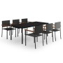 Juego de comedor para jardín 7 piezas negro de , Conjuntos de jardín - Ref: Foro24-3099417, Precio: 541,06 €, Descuento: -5%%