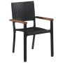 Juego de comedor para jardín 7 piezas negro de , Conjuntos de jardín - Ref: Foro24-3099417, Precio: 541,06 €, Descuento: -5%%