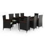 Juego de comedor de jardín 9 piezas con cojines negro de , Conjuntos de jardín - Ref: Foro24-3099448, Precio: 1,00 €, Descuen...