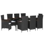 Juego de comedor de jardín 9 piezas con cojines negro de , Conjuntos de jardín - Ref: Foro24-3099462, Precio: 1,00 €, Descuen...
