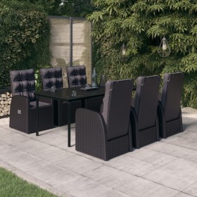 Juego de comedor de jardín 7 piezas con cojines negro de , Conjuntos de jardín - Ref: Foro24-3099483, Precio: 1,00 €, Descuen...