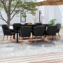 Juego de comedor de jardín 9 piezas con cojines negro de , Conjuntos de jardín - Ref: Foro24-3099510, Precio: 967,67 €, Descu...