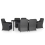 Juego de comedor de jardín 7 piezas con cojines negro de , Conjuntos de jardín - Ref: Foro24-3099533, Precio: 1,00 €, Descuen...