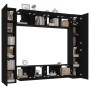 Set de muebles para TV 8 piezas madera contrachapada negro de , Muebles TV - Ref: Foro24-3114231, Precio: 395,75 €, Descuento...