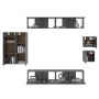 Set de muebles para TV 8 piezas madera contrachapada negro de , Muebles TV - Ref: Foro24-3114487, Precio: 301,34 €, Descuento...