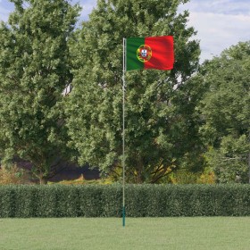 Mástil y bandera de Portugal aluminio 5,55 m de , Banderas y mangas de viento - Ref: Foro24-3147134, Precio: 55,58 €, Descuen...