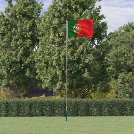 Mástil y bandera de Portugal aluminio 5,55 m de , Banderas y mangas de viento - Ref: Foro24-3147134, Precio: 55,58 €, Descuen...