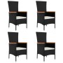 Set de muebles jardín 5 pzas con cojines ratán sintético negro de , Conjuntos de jardín - Ref: Foro24-3157529, Precio: 398,62...