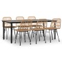 Juego de comedor de jardín 7 piezas ratán sintético de , Conjuntos de jardín - Ref: Foro24-3157892, Precio: 709,19 €, Descuen...