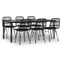 Juego de comedor de jardín 7 piezas ratán sintético negro de , Conjuntos de jardín - Ref: Foro24-3157899, Precio: 673,73 €, D...