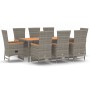 Set comedor jardín 9 pzas y cojines ratán sintético gris de , Conjuntos de jardín - Ref: Foro24-3157560, Precio: 1,00 €, Desc...